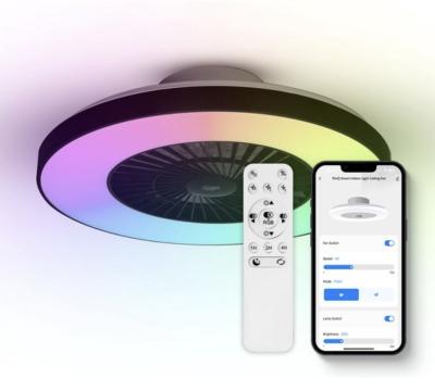 China Smart ceiling Fans with lighting - 16 million colors of lights - ceiling fans - ideal for bedrooms - with remote control for sale