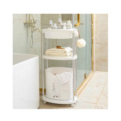 China Household Viable Portable Dirty Basket Bathroom Clothes Storage Multifunctional Laundry Basket Balcony Storage Rack for sale