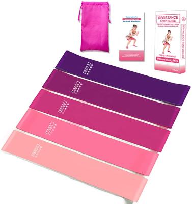 China Super Popular Custom Eco-friendly Color Fitness Latex Exercise Yoga Workout Resistance Bands Pink Booty Band With Logo for sale