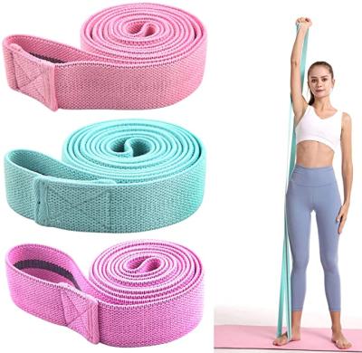 China Hot Selling OEM Travel Fitness Sports Latex Stretch Knitting Band Long Loop Resistance Bands Silk Fabric for sale