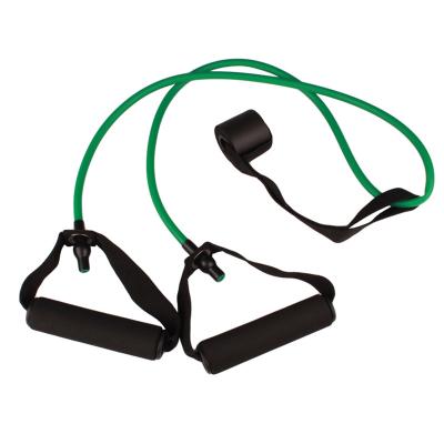 China Custom Printed Strength Training Latex Fitness Tube Resistance Bands With Handles for sale