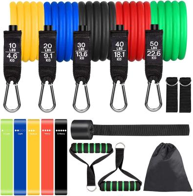 China Latex Exercise Workout Fitness Tube 16 Pcs Resistance Band Set for sale