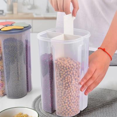 China Heatable Airtight Organizer Kitchen Airtight Dispenser Food Jar Food Jar Grain Storage Containers Plastic Food Storage for sale