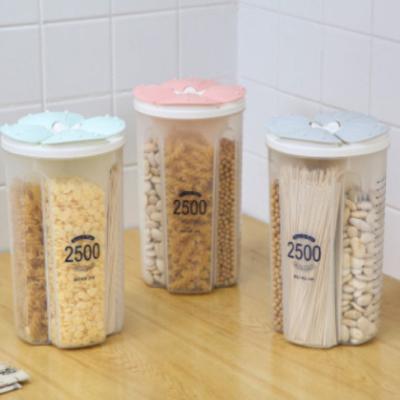 China Heatable Portable Stackable Dispenser Bottle Cereal Container Food Kitchen Grain Storage Dispenser Airtight Organizer for sale