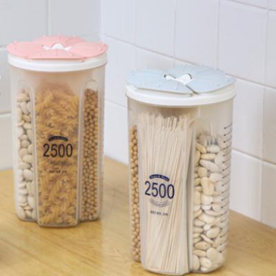 China 2021 New Heatable Kitchen Airtight Design With Lids Rice Dispenser Trash Plastic Cereal Containers Grain Pods Storage for sale