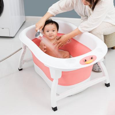 China Plastic Portable Newborn Infant Plegable Bathtub Stocked Basin Tub Baneras Baby Portatil Para Bebes Kids Bathtub for sale