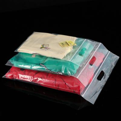 China Factory Price Moisture Proof Seal Clear LDPE/HDPE Plastic Bag With Handle Reusable Shopping Bag With Zippers for sale