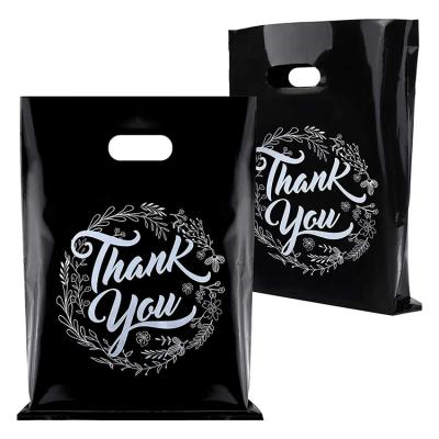 China Black OEM LDPE HDPE Moisture Proof Bag Die Cut Bag Custom Die Cut In Shopping Bag With Own Logo for sale