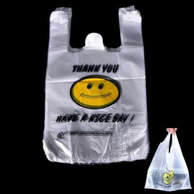 China BIODEGRADABLE High Quality Plastic Reusable Vest Handle Shopping Grocery Bag for sale