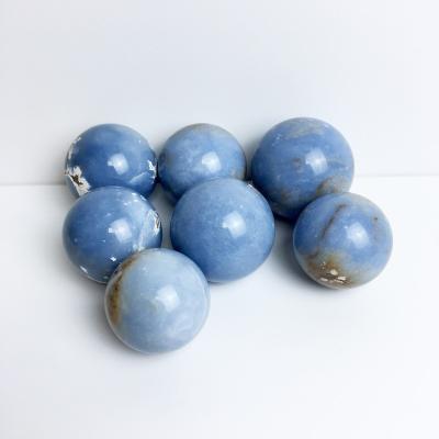 China China new arrival natural small size blue angelite stone crystal sphere for healing for sale