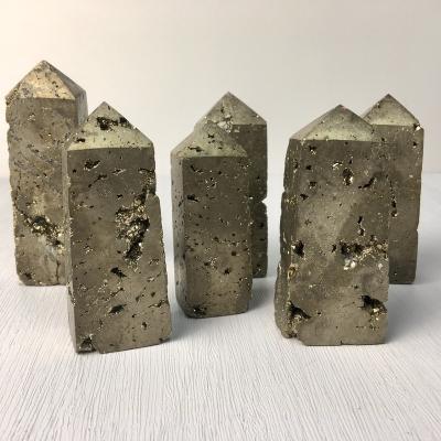 China High quality natural point crystal druzy pyrite quartz china obelisk stone tower for healing for sale