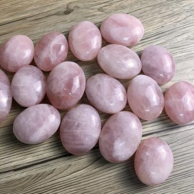 China China Wholesale Natural Healing Gemstone Crystal Pink Rose Quartz Palm Stone for sale