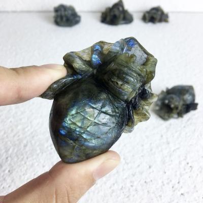 China China Wholesale Natural Gemstone Instant Labradorite Carved Spider Crystal Animal Figurines for sale