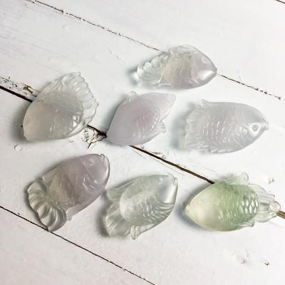 China China Wholesale Natural Fluorite Quartz Animal Crystal Lavender Carved Fish for sale