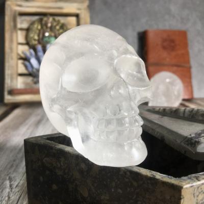 China China Hand-carved Natural White Crystal Skulls Clear Quartz Skulls For Decoration for sale