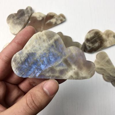 China China Beautiful Natural Blue Moonstone Sunstone Crystal Carvings Clouds for sale