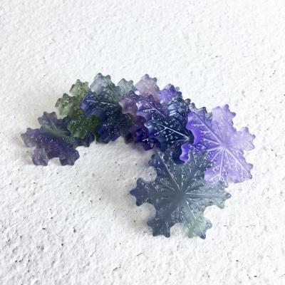 China China Wholesale Natural Purple Fluorite Snowflake Healing Crystal Carving for sale