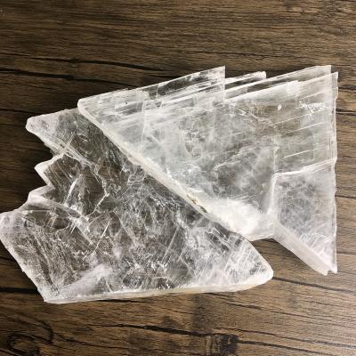 China China Wholesale High Quality Natural Healing Clear Selenite Stone Slices Crystal Stone Slab for sale