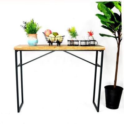 China IVYDECO Eco-friendly Modern Industrial Metal Iron Wood Storage Blackboard for sale