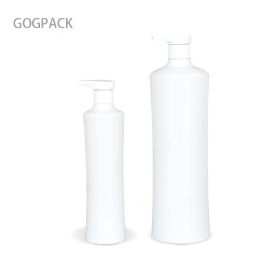 China Custom Logo 350ml 1000ml Shampoo Packaging Bottle Round Hdpe Pump Bottle for sale