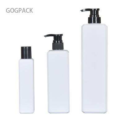 China HDPE 200ml 500ml 1000ml Square Plastic Pump Bottles For Shampoo for sale