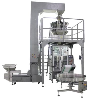 China Automatic Food Pellet Packing Machine With 10 Head Multhead Weigher Automatic Snack Packer for sale