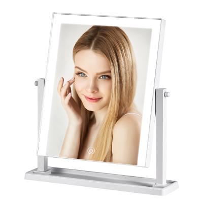 China Wholesale Girls Square Shaped Hollywood Portable Smart Touch Control Vanity Led Makeup Mirror for sale