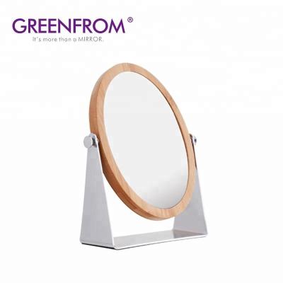 China Desktop Mirror Double Sides Cosmetics Makeup 3x/5x/10x Magnifying Wooden Compact Mirror for sale