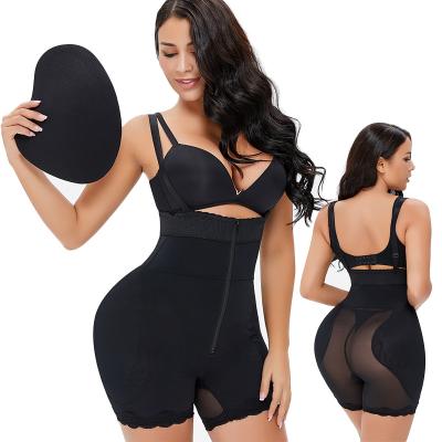 China Hot Selling High Control Padded Butt TikTok Waisted Body Shaper Tummy Shapewear For Women Slimming Waist Thigh Slimming With Pads for sale