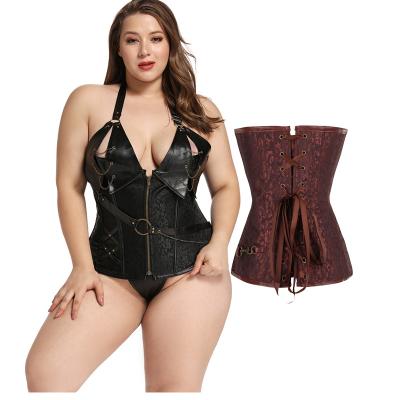 China QUICK DRY Custom LOGO Women Bustier Corset Top Sexy Lingerie Sets Adjustable Black Satin Waist Cincher Trimmer for sale