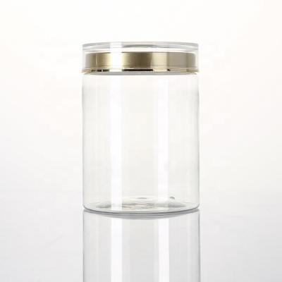 China 700ml Food PET Capsule Tablets Candy Pet Round Shape Jars Transparent Plastic PET Jar for sale