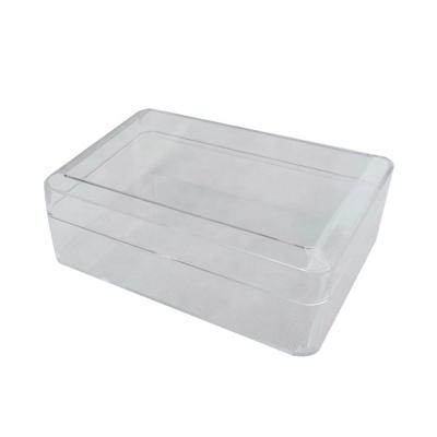 China Food Grade 420ml Recyclable Acrylic Plastic Box Transparent Rectangle Food Grade Acrylic Box With Lid for sale