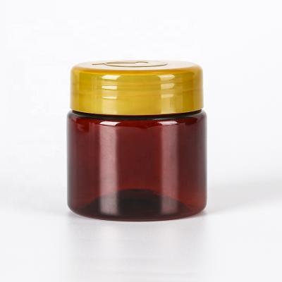 China Meidical Packaging 90ml PET Brown Round Pill Bottle Plastic Empty Medical Bottle For Medicine Packaging for sale