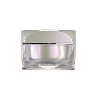 China High Quality Luxury Cosmetic Containers White Square Eye Face Cream Acrylic Plastic Jars For Cosmetics for sale