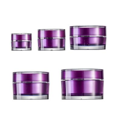 China Various Size Luxury Purple Cosmetic Jar Skin Care Face Cream Plastic Jar 200ml With Lid for sale