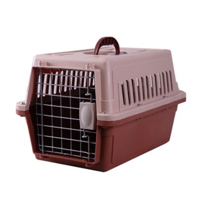 China Breathable Wearing Plastic Airline Approved Travel Pet Cat Cage Dog Carrier for sale