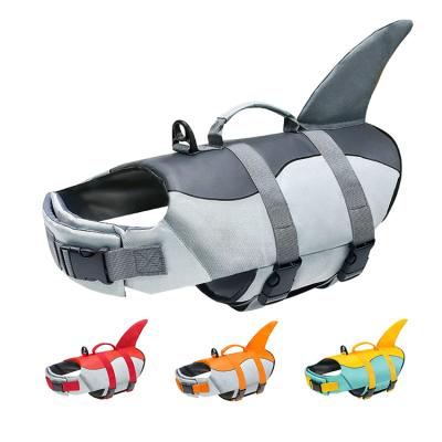 China Custom Different Wearable Size Polyester Dog Swim Shark Life Jacket Pet Safety Vest for sale