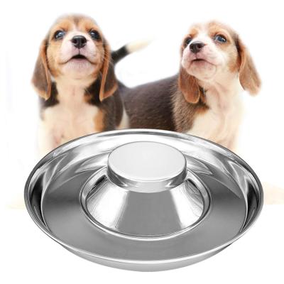 China Sustainable Port Stainless Steel Plastic Metal Pet Cat Dog Water Food Feeder Slow Bowl for sale