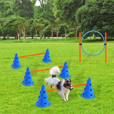 China Port Dog Agility Equipment Obstacle Training Course Kit Tunnel Agility Training Equipment Stocked Outdoor Set for sale