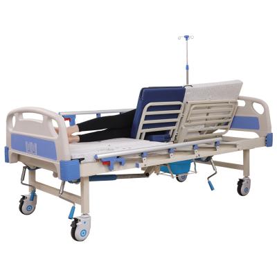 China Hosptial 3 Crank Custom Cheap Comfortable Adults Clinic Furniture ABS Saving Medical Hospital Beds Metal Manual Headboard ABS for sale