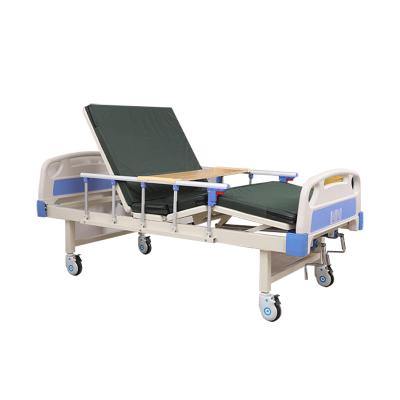 China Best Hosptial Crank 2 Hospital Bed Comfortable Nursing Adjustable Manual Hospital Bed With Mattress for sale