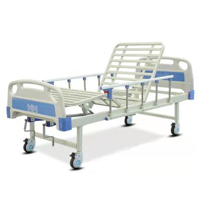 China Hosptial Two Hospital Bed Manual Crank Manual Patient Bed Single Function For Clinic for sale