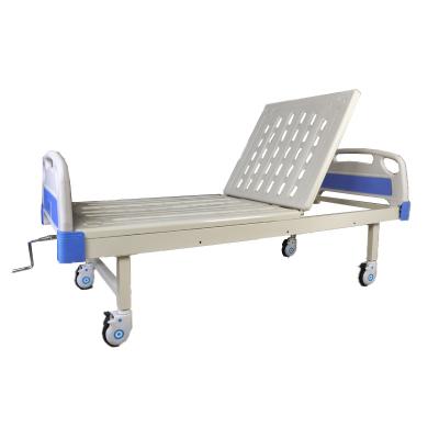 China Wholesale High Quality Manufacturer Hosptial 1 Manufacturer Wholesale High Quality Cheap Manual Simple Crank Bed One Medical Function Bed Patient Nursing Home Hospital Bed for sale