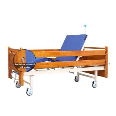 China Hosptial nursing bed sold directly by the manufacturer, elderly care home, turn over bed manual wooden hospital bed for sale