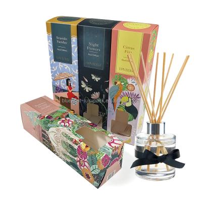 China 2021 Hot Sale Handmade Paper Folding Reed Diffuser Empty Box for sale