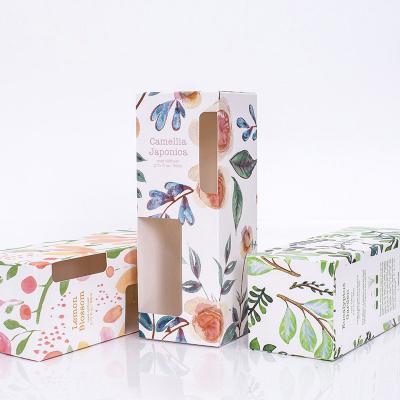 China Handmade Cosmetics Packaging Custom White Paper Card Pattern Paper Card Packaging Box Wholesale Folding Box Custom. for sale