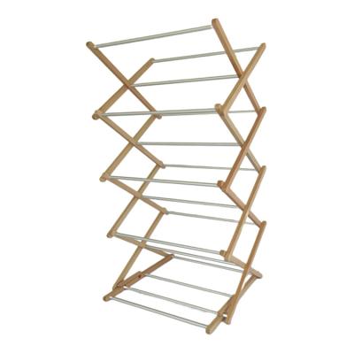 China New Factory Price Classic/Postmodern Family Dish Wooden Airer Drying Clothes Dish Drying Rack For Laundry Room for sale