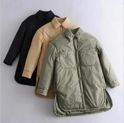 China 2021 QUICK DRY Vintage Green Shirt Jacket Women Parkas Coat Korean Casual Button Baseball Bomber Jackets Coats Loosen Light for sale