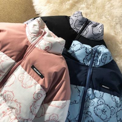 China 2021 Retro Cotton Padded Jacket Women Winter Coat Thicken QUICK DRY Short Vintage Printed Casual Tops for sale