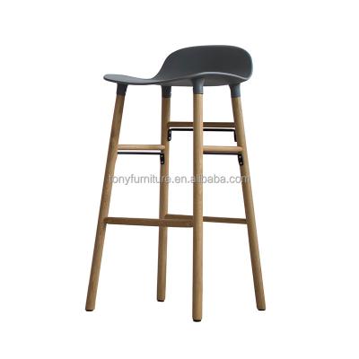 China Modern Bar Stool 30 Inches Nordic Rustic Classic Plastic Bar Stools Seats Chair Wood Leg for sale